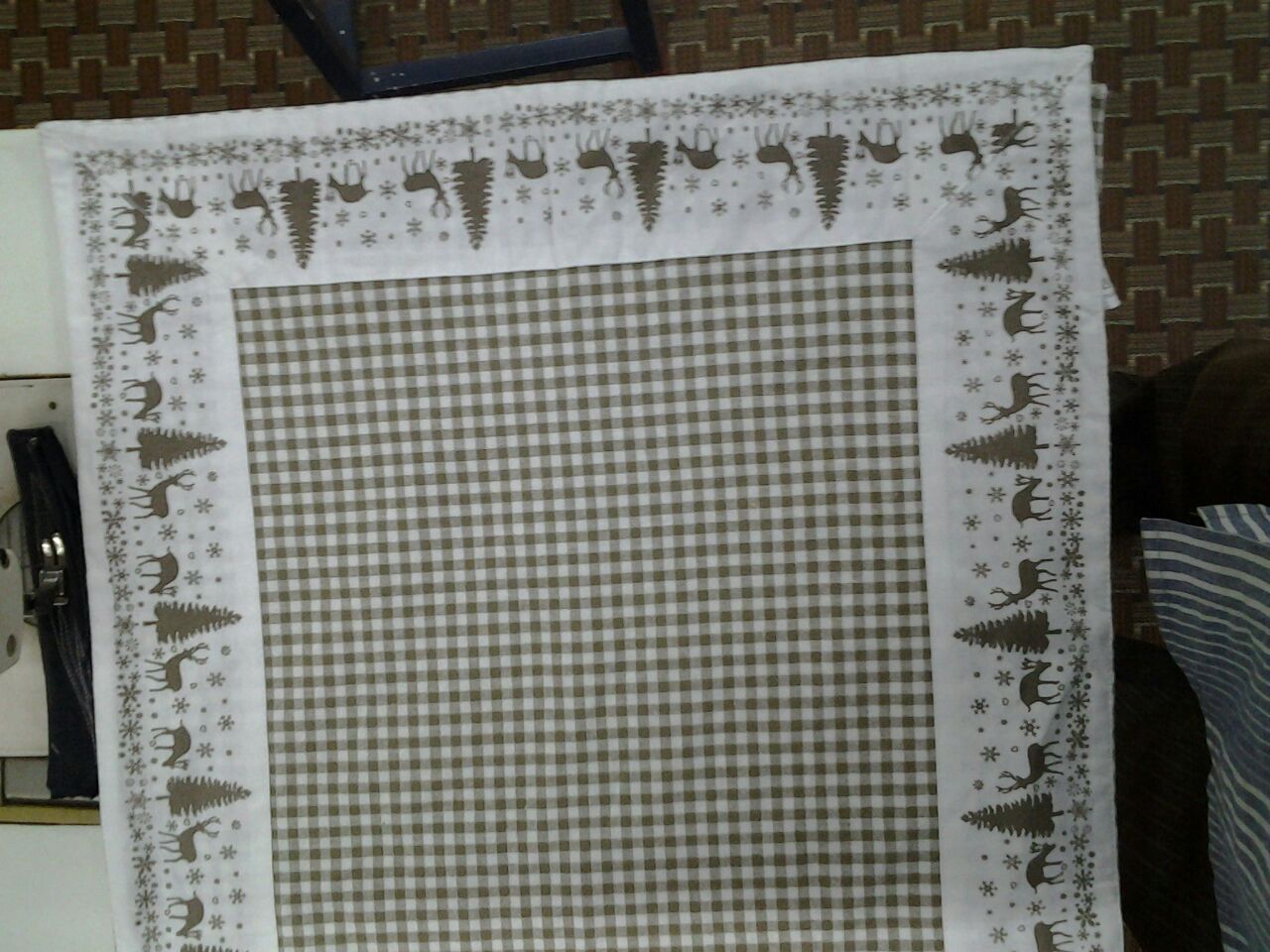 checked tablecloth fabtric